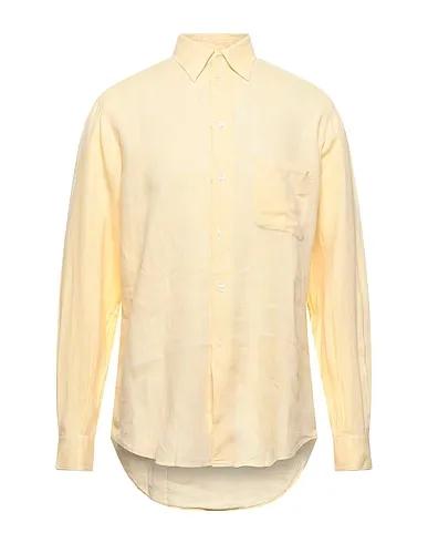 Yellow Plain weave Linen shirt