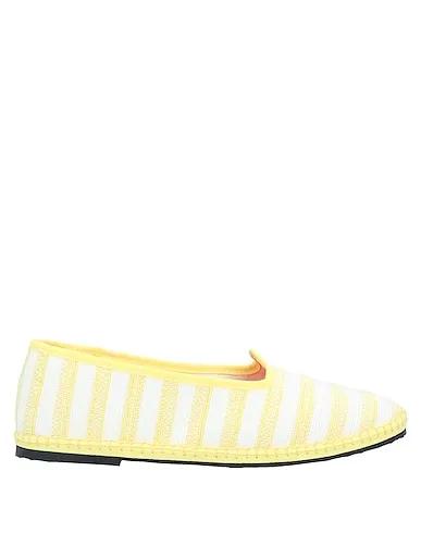 Yellow Plain weave Loafers