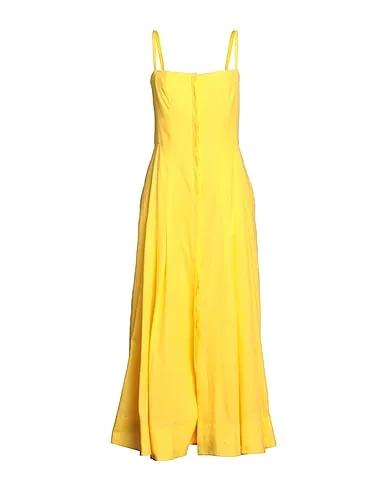 Yellow Plain weave Long dress