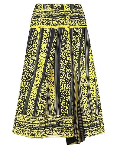 Yellow Plain weave Maxi Skirts