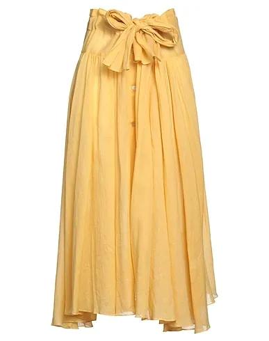 Yellow Plain weave Maxi Skirts
