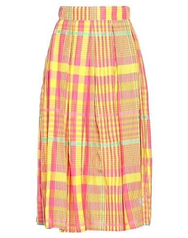 Yellow Plain weave Midi skirt