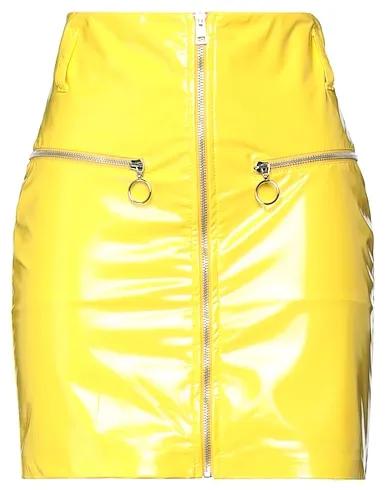 Yellow Plain weave Mini skirt