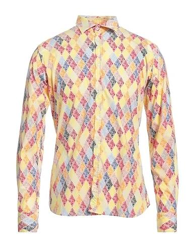 Yellow Plain weave Patterned shirt