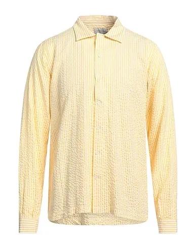 Yellow Plain weave Patterned shirt