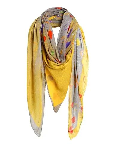 Yellow Plain weave Scarves and foulards
