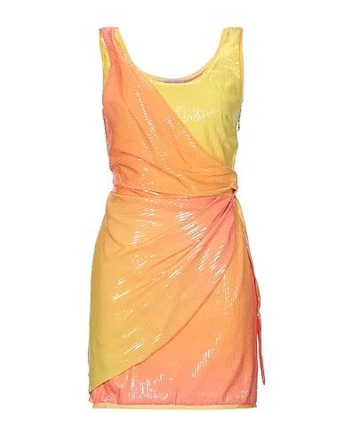 Yellow Plain weave Sequin dress