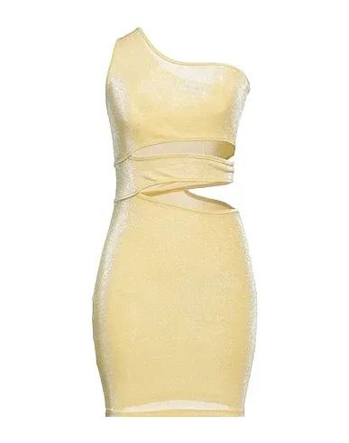 Yellow Plain weave Short dress
