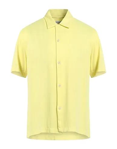 Yellow Plain weave Solid color shirt