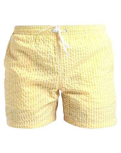 Yellow Plain weave Swim shorts