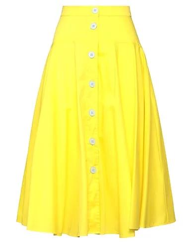 Yellow Poplin Midi skirt