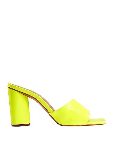 Yellow Sandals LEATHER SQUARE TOE SANDALS
