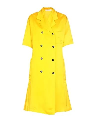 Yellow Satin Double breasted pea coat