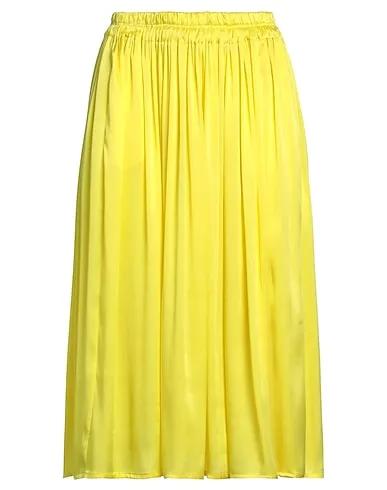 Yellow Satin Midi skirt