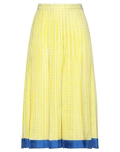 Yellow Satin Midi skirt
