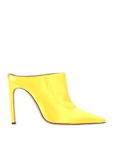 Yellow Satin Mules and clogs