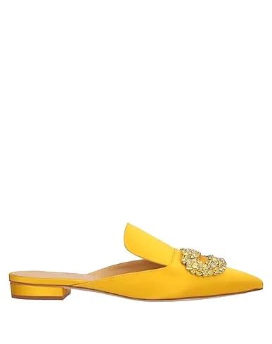 Yellow Satin Mules and clogs