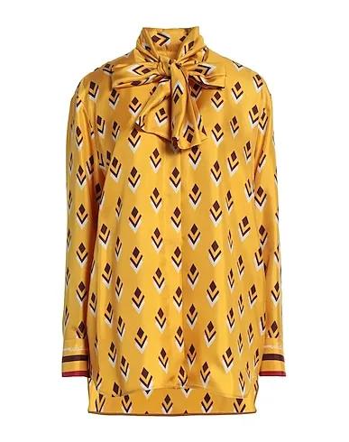 Yellow Satin Silk shirts & blouses