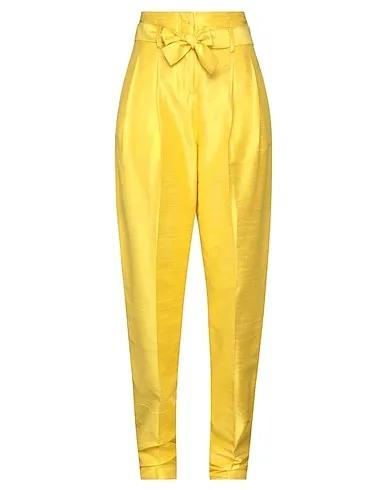 Yellow Silk shantung Casual pants