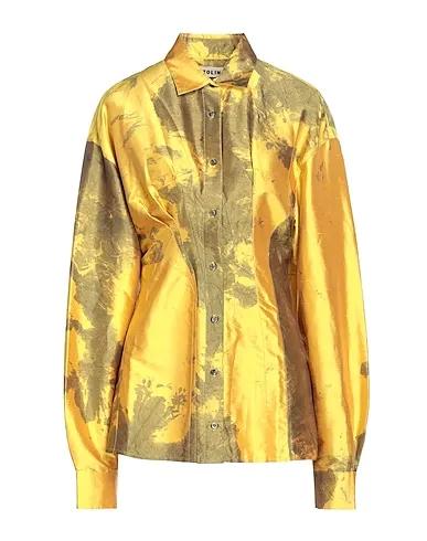 Yellow Silk shantung Patterned shirts & blouses