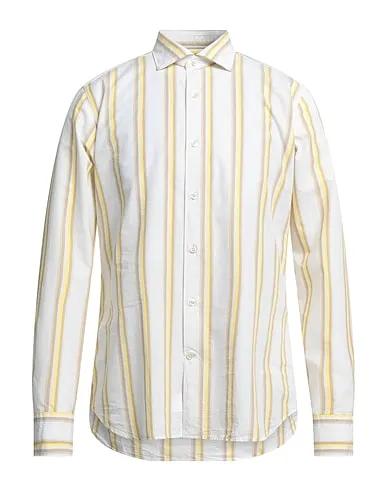Yellow Silk shantung Striped shirt