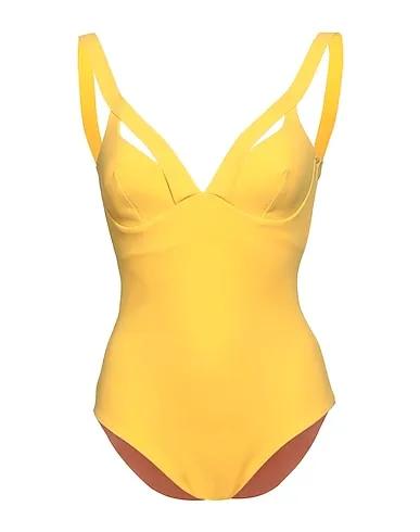 Yellow Synthetic fabric One-piece swimsuits