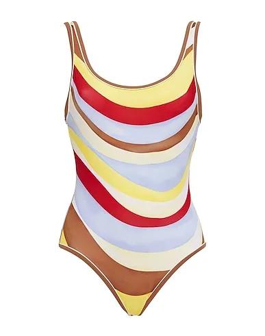 Yellow Synthetic fabric One-piece swimsuits