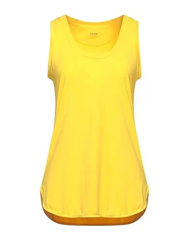 Yellow Synthetic fabric Tank top