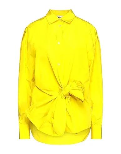 Yellow Techno fabric Solid color shirts & blouses