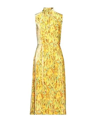 Yellow Velvet Midi dress