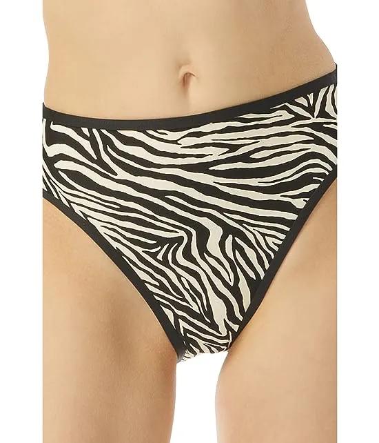 Zebra High Leg Bikini Bottoms