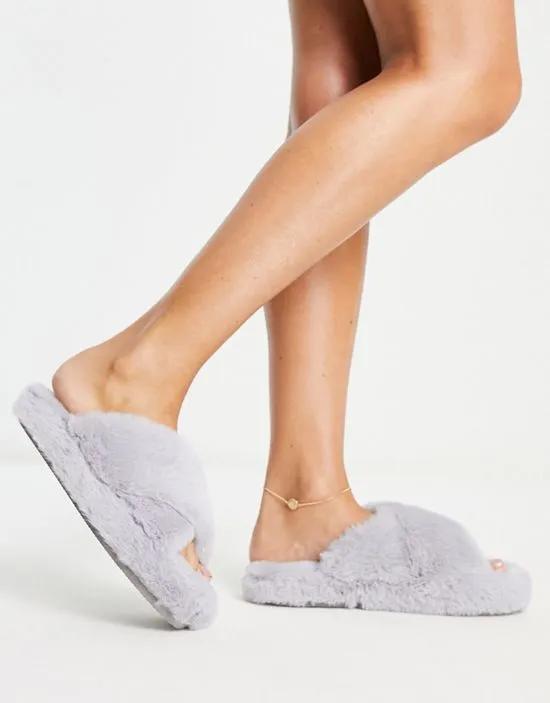 Zena chunky slider slipper in gray