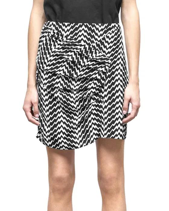 Zigzag Draped Mini Skirt