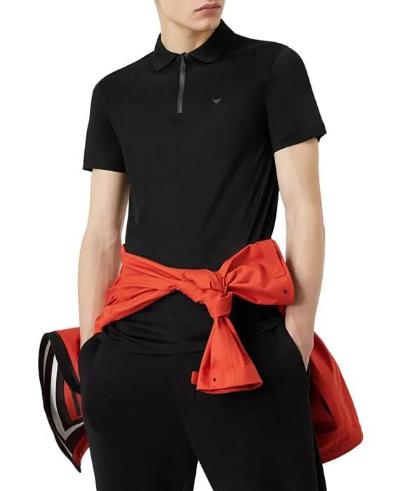 Zip Placket Polo Shirt