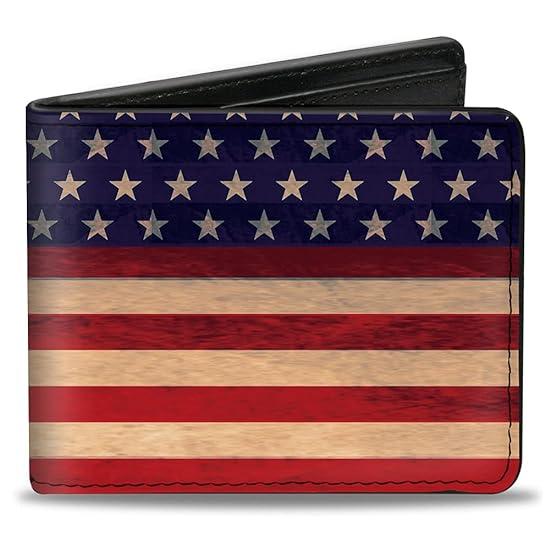 PU Bifold Wallet - American Flag Stripe