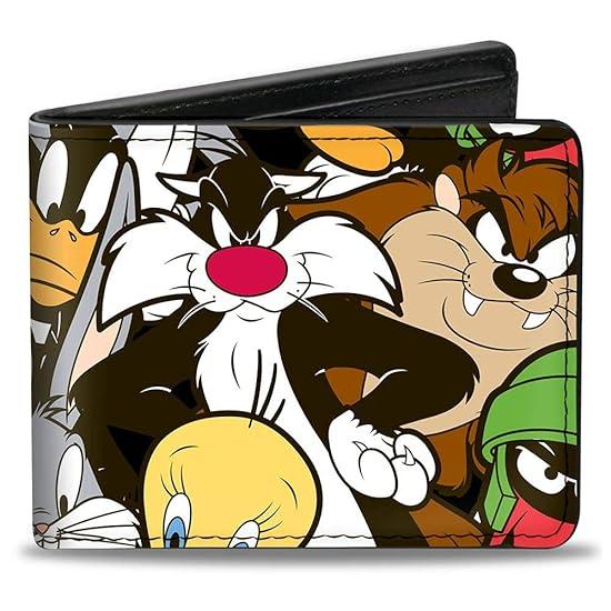 PU Bifold Wallet - Looney Tunes 6-Character Stacked Collage