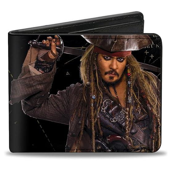 Men's Jack Sparrow Vivid Sword Pose + Pirates Logo/Skull, Multicolor, Standard Size