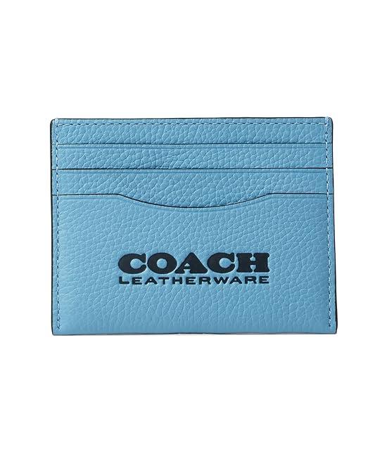 Flat Card Case in Pebble Leather with Coach Leatherware Branding