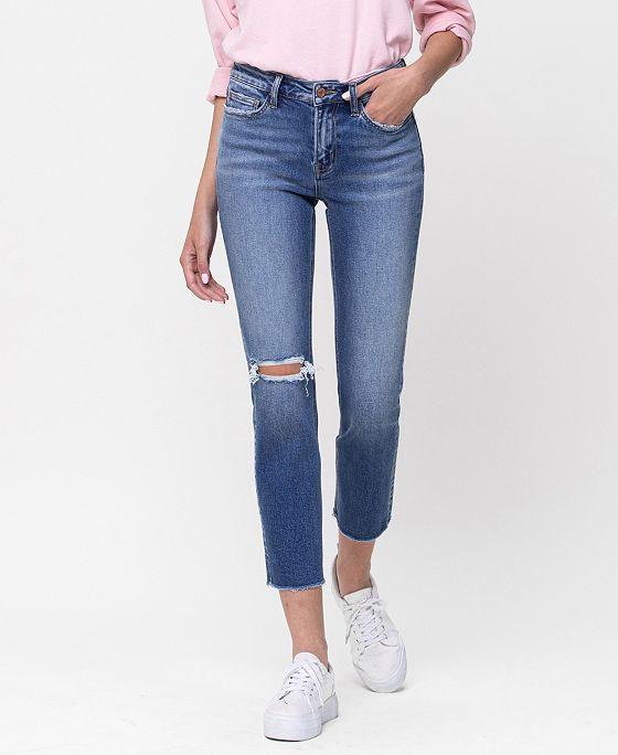 Women's Mid-Rise Straight Crop Jeans