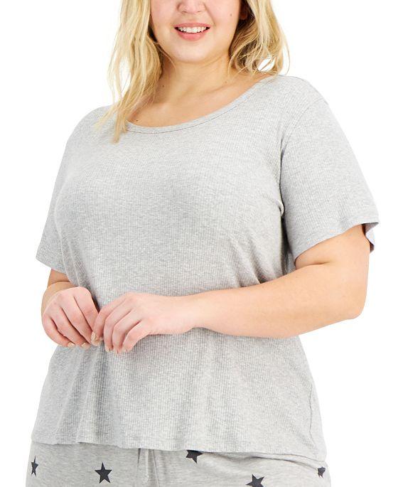 Plus Size Ribbed Sleep T-Shirt, Created for Macy's