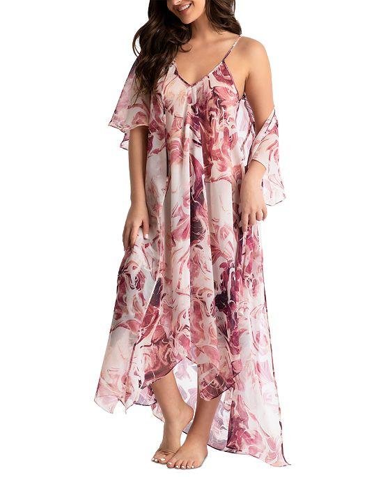Linea Donatella Women's Marble Swirl Chiffon Nightgown