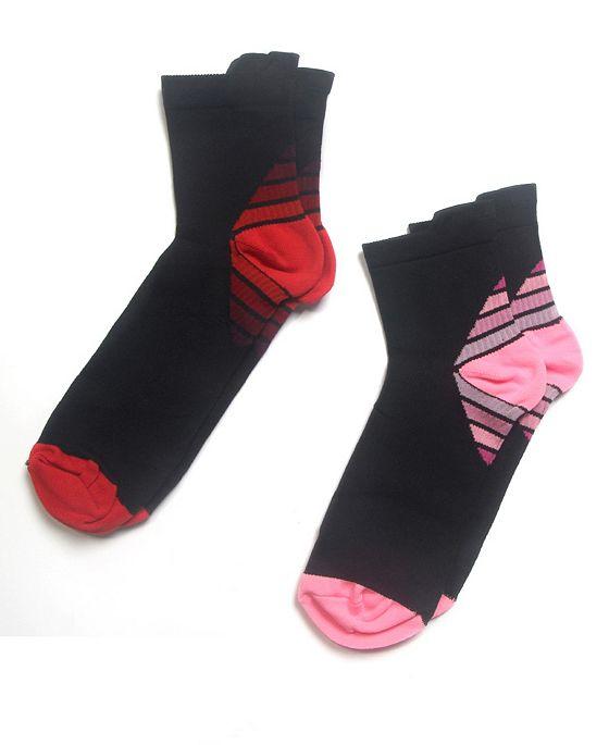 Women's Multi Stripe Contrast Two Pair Pack Socks