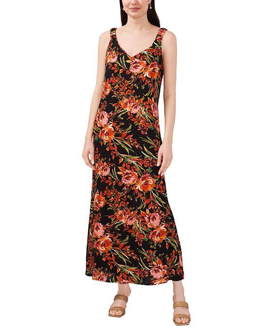 Women's Floral-Print Challis Maxi Dress