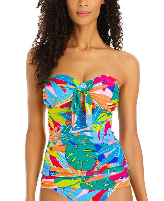 Women's Life of the Party Tie-Front Tankini Top