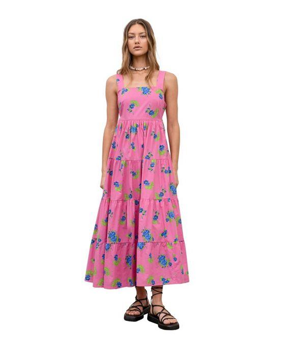 Women's Sweet Floral Sleeveless Midi Dress
