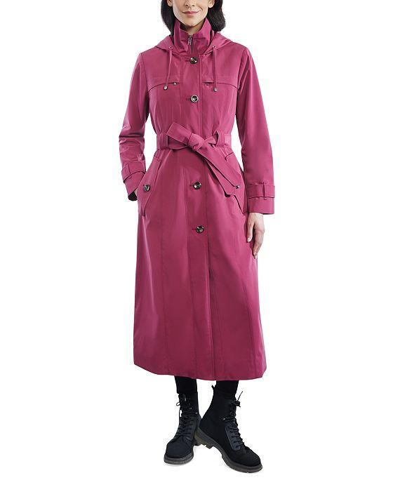 Women's Bibbed Hooded Maxi Trench Coat