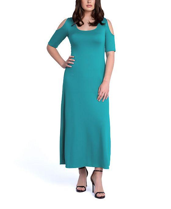 Women's Cut Out Shoulder A-Line Floor Length Dress
