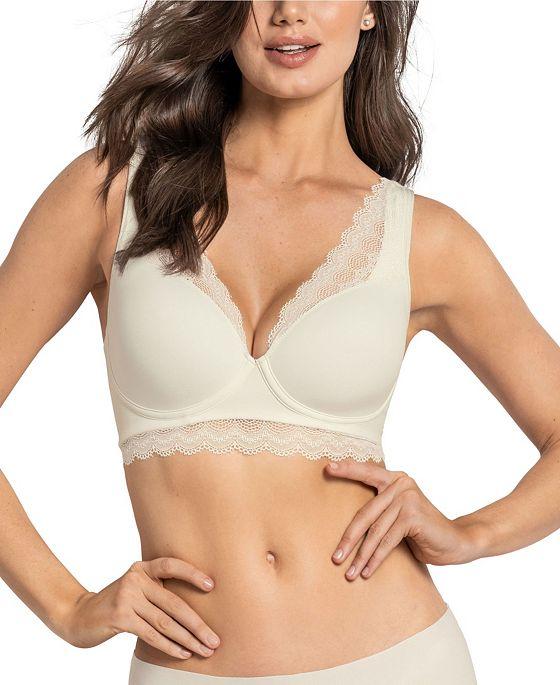 Soft Lightly-Lined Lace Underwire Bra- Deep Coverage Bra