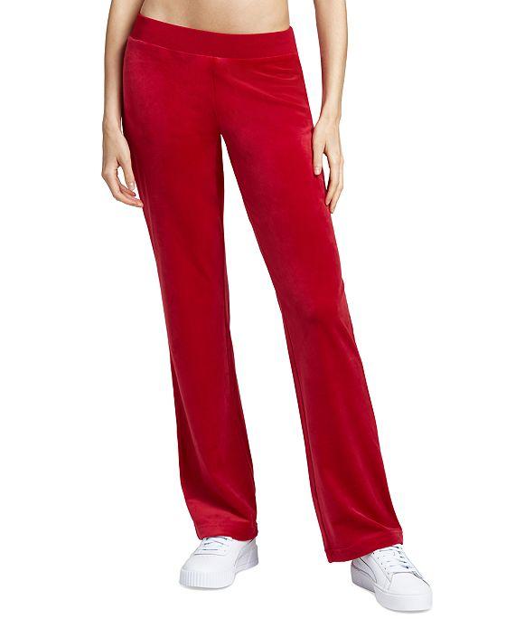 Juicy Couture Women's Mid-Rise Embellished Velour Pants