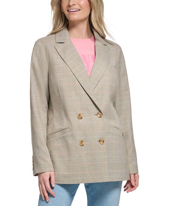 Women's Double-Breasted Printed Blazer